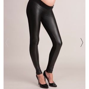 Seraphine Faux leather maternity leggings